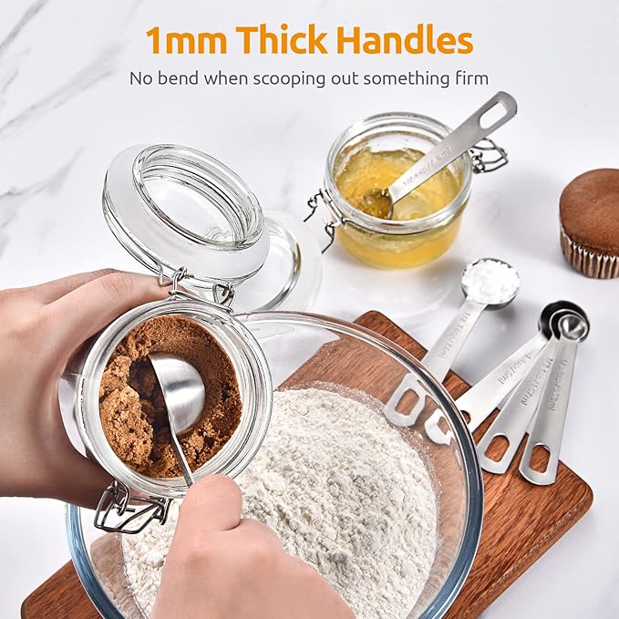U-Taste 18/8 Stainless Steel Measuring Spoons Set for Dry and Liquid Ingredients(Set of 8), and Upgraded Measuring Cups and Spoons Set of 10 with Reinforced Welded Handle (Color)