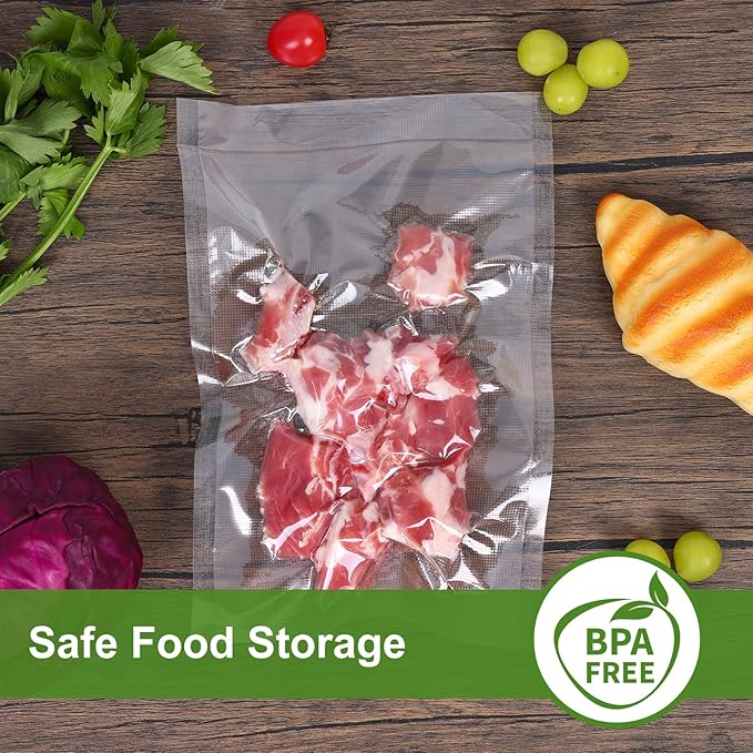 Moretoes 200pcs Vacuum Sealer Bags, Food Saver Bags Quart 8" x 12", BPA Free, Pre-cut Commercial Grade Vac Bags for Food Storage, Meal Prep or Sous Vide