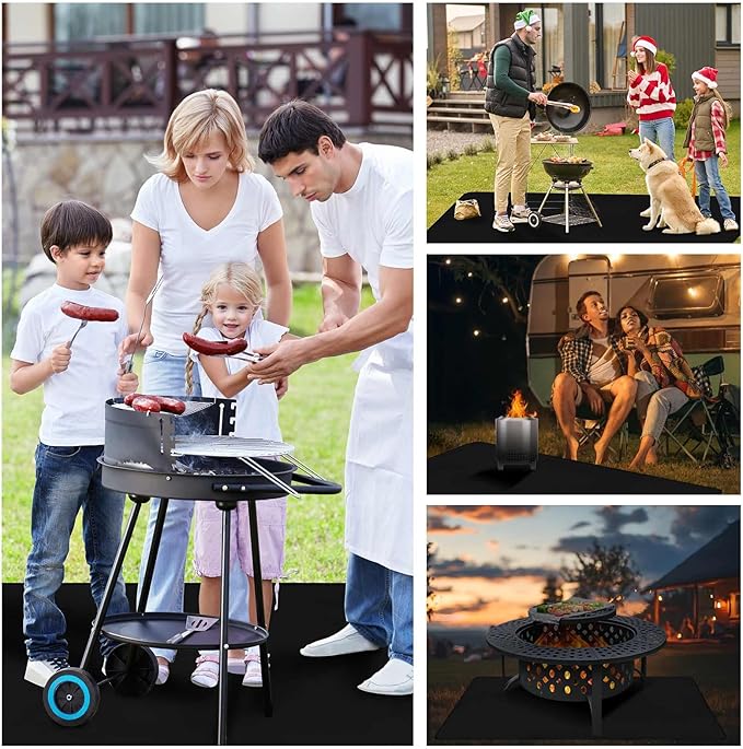 100x51 Inches Extra Large Grill Mat for Outdoor Grill - Fireproof Deck and Patio Protector, Waterproof and Oil-Proof Barbecue Grill Mat