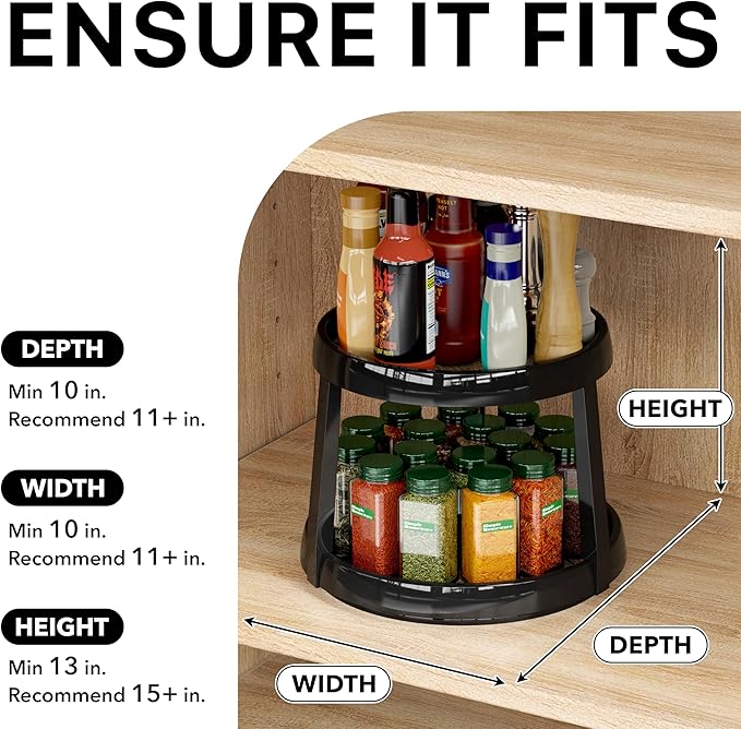 Simple Houseware Lazy Susan & Under Shelf Basket