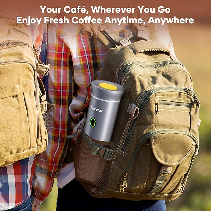KEJECTOR Portable Coffee Maker Espresso Machine for Travel Nano Car Coffee Maker Compatible with Ground Coffee & NS Capsule for RV, Hiking Camping Office, Travel Espresso Maker Electric Coffee Machine