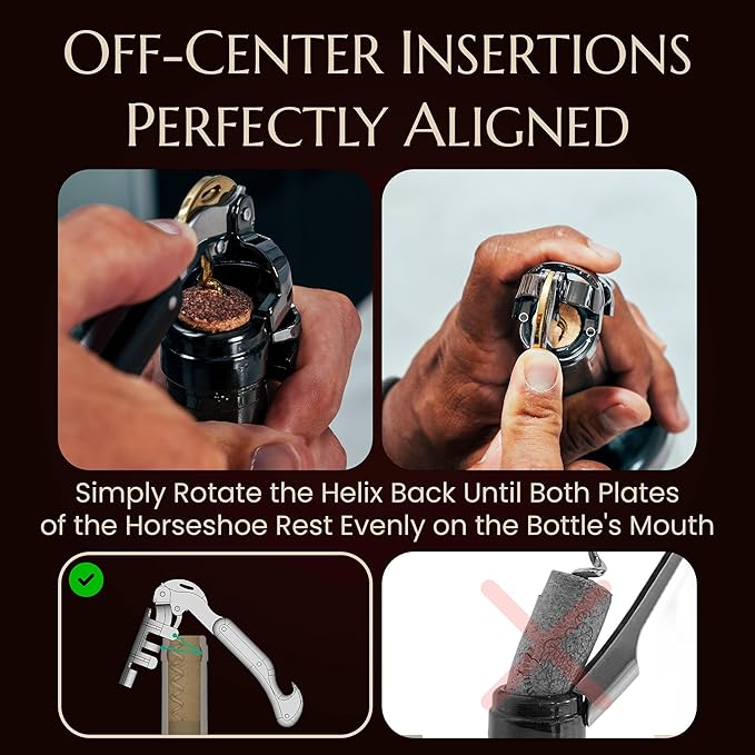 Corkscrew for Professionals FALCORK® 354 – Control – 3-Step Lever, 6-Turn Helix and Generous Wooden Handle for Maximum Smoothness and Controlled Technique on Fine Wine Corks