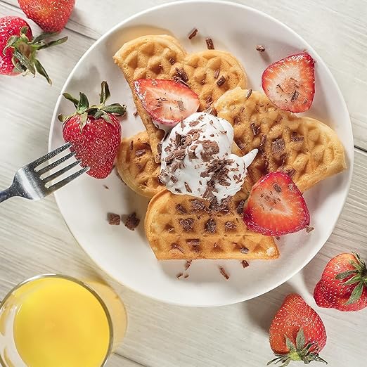 Waffle Maker 7“ Non-Stick Waffler Iron Stuffler Stuffed Wafflera 700W Adjustable Browning Control, Electric Baker Makes Thick, Fluffy Waffles, Kitchen Essential for Breakfast, Azure