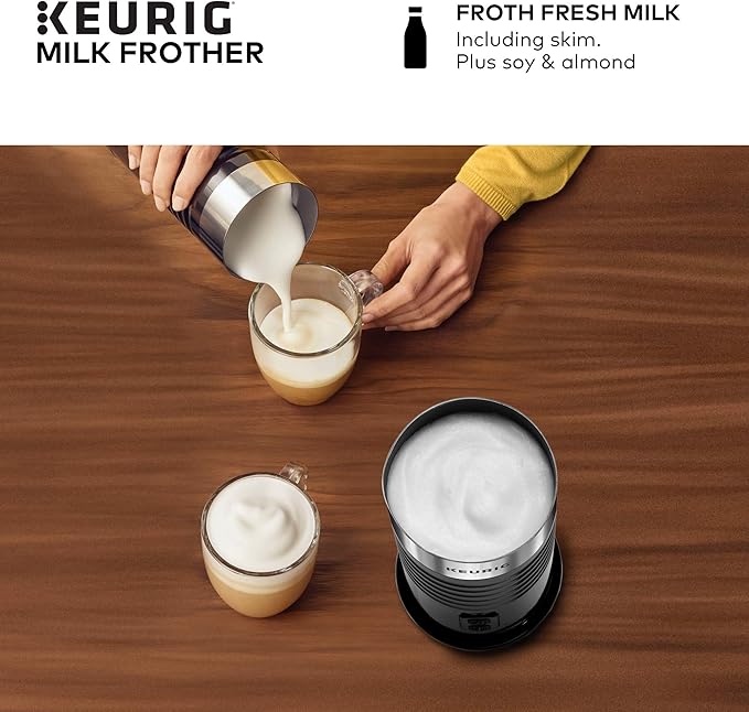 Keurig K-Mini Single-Serve K-Cup Coffee Maker, Black and Keurig Standalone Milk Frother, Black