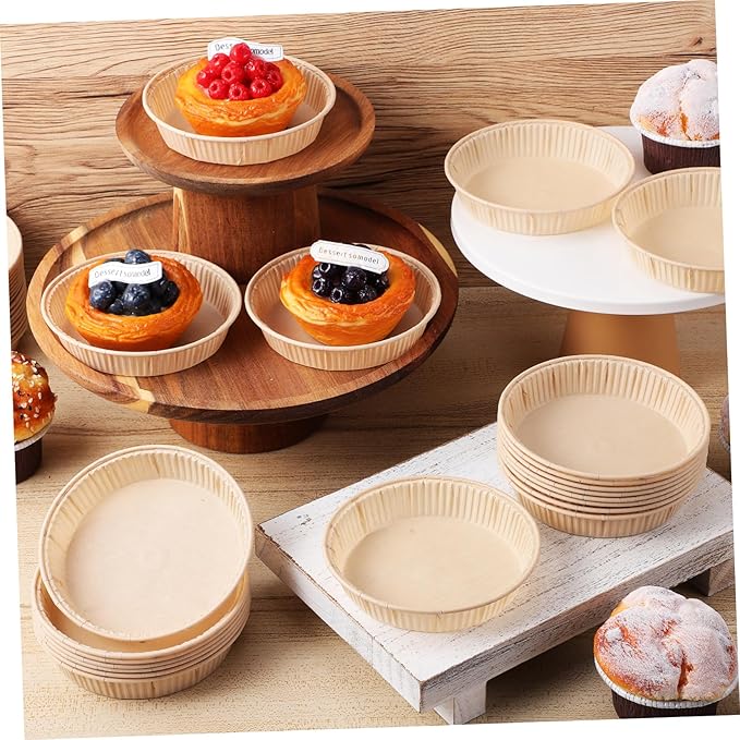 200pcs Mini Tart Pans Round Bottom Small Pans Oven Microwave Safe Baking Cups Non-stick Tart Trays for Baking Tools
