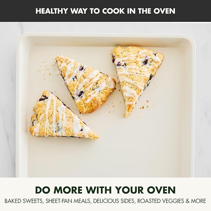 GreenPan Bakewell 13"x18" Baking Sheet Pan, Healthy Ceramic Nonstick Bakeware, PFAS-Free Durable Cookie Tray, Versatile Kitchen Essentials, Easy Clean Ovenware, Black