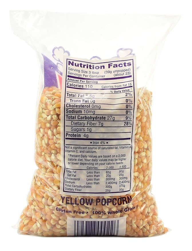 Snappy Yellow Popcorn Kernels for Popping with Popcorn Machine, Air Popper or Stove Top, 2 lb Bags, 12 Pack