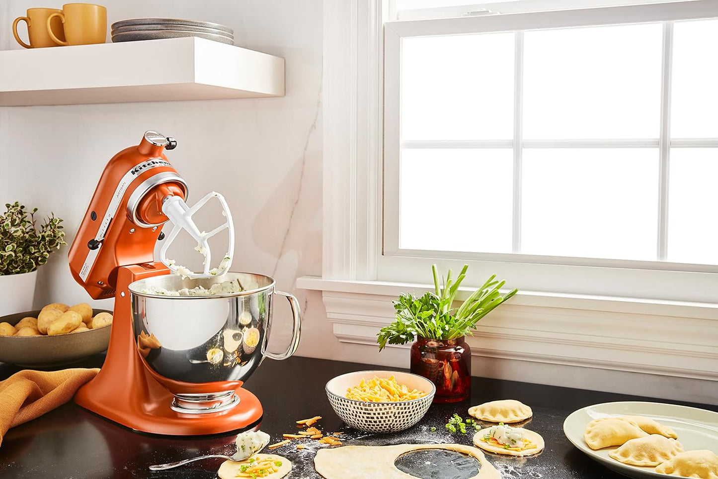 KitchenAid KSM150PSSC Stainless Steel Mixer Bowl, 5 Quart, Scorched Orange