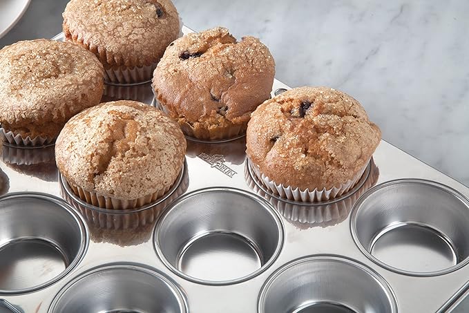 Fox Run Muffin and Cupcake Pan, 12 Standard Cup Stainless Steel Muffin Pan