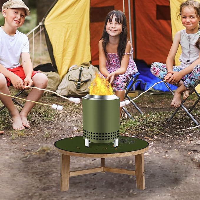 Round Fire Pit Mat Compatible with Solo Stove Mesa Accessories, Fire Proof Mat Compatible with Solo Stove Mesa Table Mat Under Fire Pit,Small Under Grill Mats for Outdoor Grill Table Top Protection