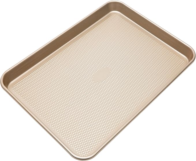 Kitchen Details Pro Series Large Baking Sheet | Dimensions: 17.5" x 11.8" x 1" | Nonstick | Gold | Nonstick |Diamond Base | Easy to Clean | Safe up 500 Degrees