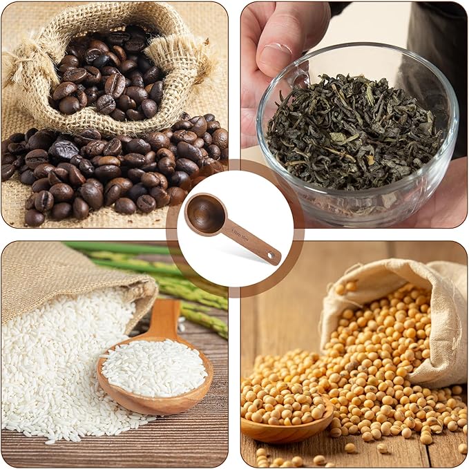 Walnut Wooden Coffee Scoop for Jars, Coffee Scoop for Ground Coffe Handmade Tablespoon Measuring Spoon for Coffe Beans Tea Spices 15ml 1 Tablespoon Home Kitchen Accessories for Jars and Containers