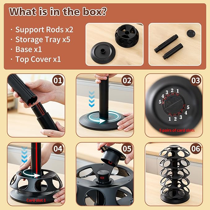 K Cup Holder, Coffee Pod Storage Carousel Holder Organizer Compatible with 40 Keurig Kcup Pods, New Modern Design for Home or Office Kitchen Counter Organizer