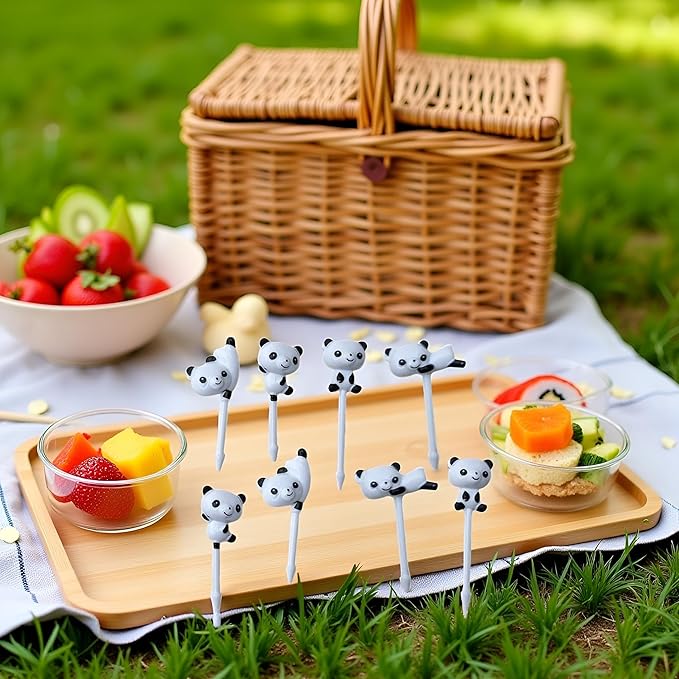8Pcs Cute Fun Bento Picks Set, Food Picks for Kids,School Lunch Accessories, Cute Animal Fruit Toothpicks,Fruit Food Toothpicks, Lunch Bento Box Picks for Cocktail Picks Bar Tools and Drinkware