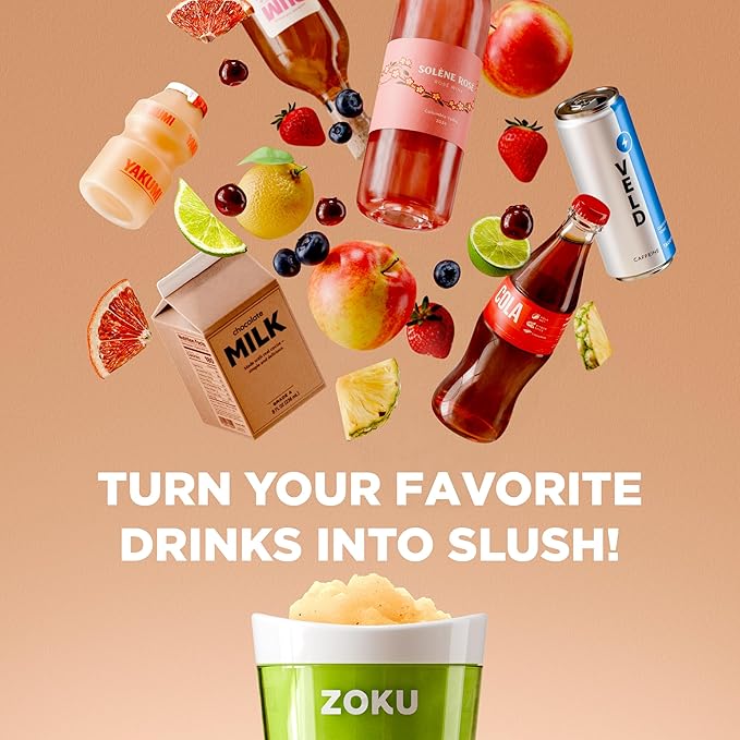 ZOKU Original Slush and Shake Maker, Compact Make and Serve Cup with Freezer Core Creates Single-Serving Smoothies, Slushies and Milkshakes in Minutes, BPA-free, Orange
