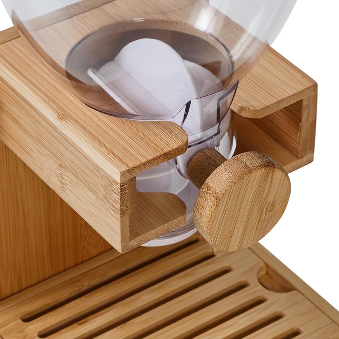 Honey-Can-Do Compact Dry Food Dispenser, Single Control & Snack Storage Container for Countertop or Pantry, Bamboo