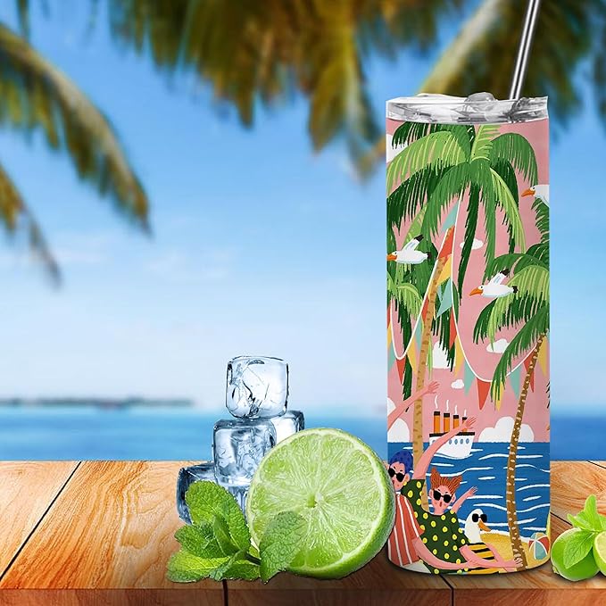 50 Pack 20oz Sublimation Tumblers Bulk With Flat Edge, 20OZ Flat Sublimation Tumbler Blank, Skinny Straight Stainless Steel Blanks Cups with Individual Box (50, 20OZ Flat Edge)