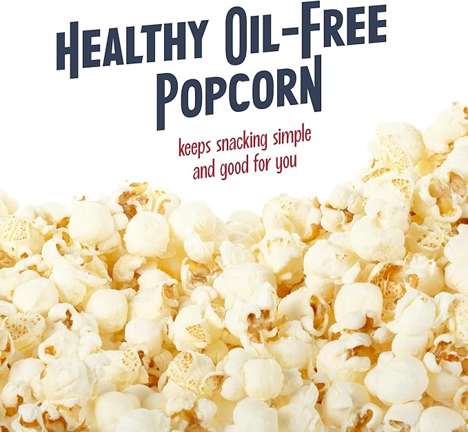 Nostalgia 8-Cup Hot Air Popcorn Maker & Bowl - 2-In-1 Bowl & Lid, 2 oz Measuring Cup - Oil-Free Pop Corn for Movie Night, Snacks, Birthday Parties, and More - Red