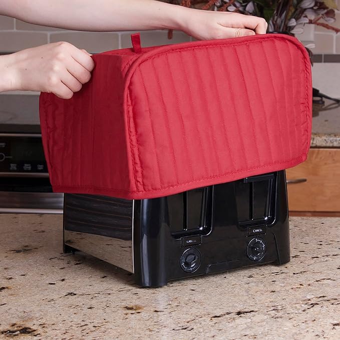 RITZ Premium Universal Four Slice Toaster Cover, 11.25" x 7.25" x 10.5", Polyester and Cotton Quilted, Fingerprint Protector, Super Soft Appliance Cover, Dust Protection (Appliance NOT Included),