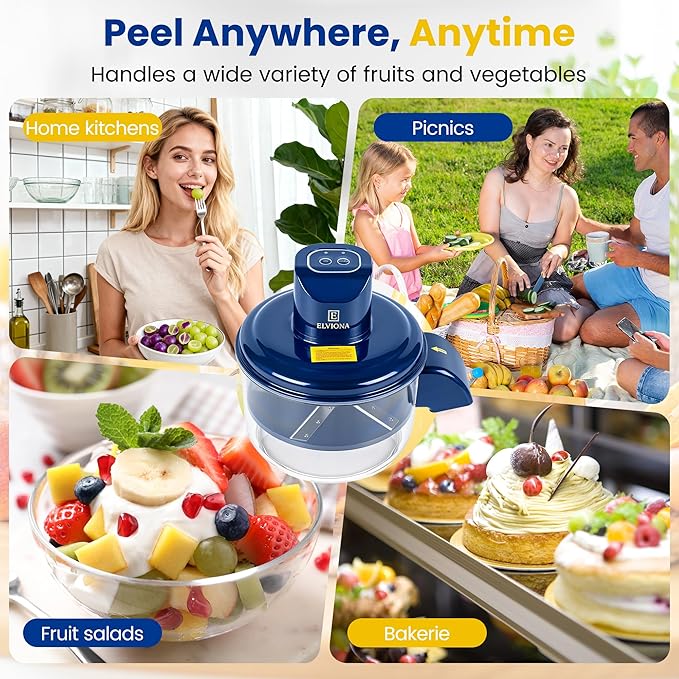 Automatic Grape Peeler Machine – Powerful Electric Garlic & Cherry Tomato Peeler, Cordless Vegetable Skin Remover for Small Fruits, Fast, Easy & Effortless Peeling for Home Kitchen