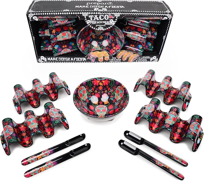 Prepara Day of the Dead Fiesta 9 Piece Taco Set
