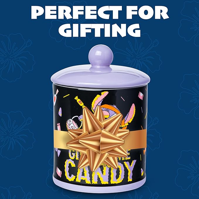 Silver Buffalo Disney Lilo and Stitch Halloween Mummy Give Me Candy Ceramic Cookie Snack Jar (Large)