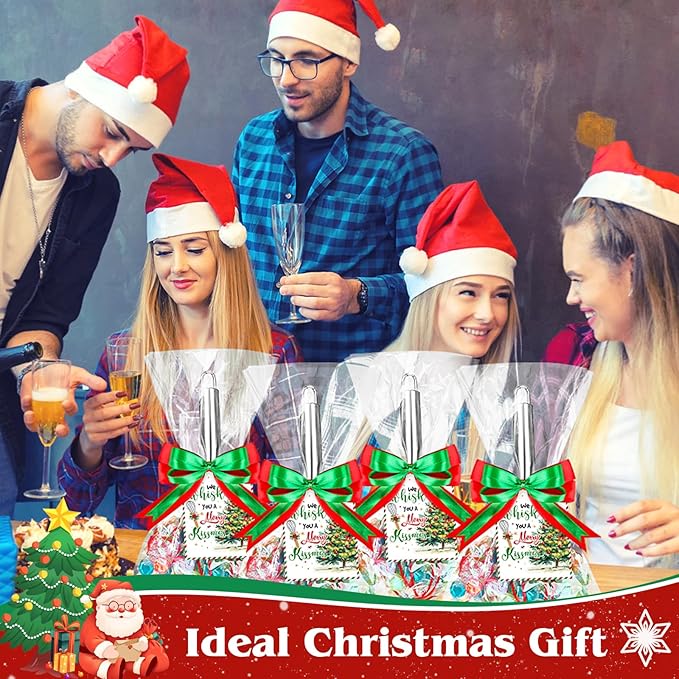 6 Set Christmas Whisk Gifts for Neighbor, Christmas Baking Supplies Include Silicone Whisks Greeting Card Ribbon and Plastic Bag Xmas Cooking Utensils for Neighbor Employee Stocking Stuffers Ideas