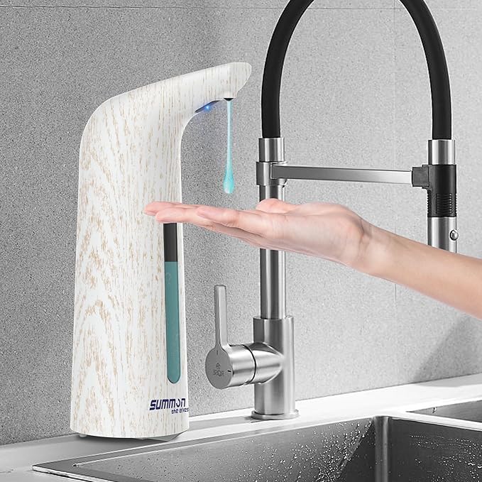 Automatic Soap Dispenser Touchless,400ML Hand & Dish Countertop Electric Liquid Dispenser with Sensor,Modern 4 Gear Adjustable Waterproof Battery Operated Kitchen Auto Soap Pump