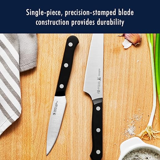 HENCKELS Solution Razor-Sharp 15-pc Knife Block Set, German Engineered Informed by 100+ Years of Mastery, Walnut