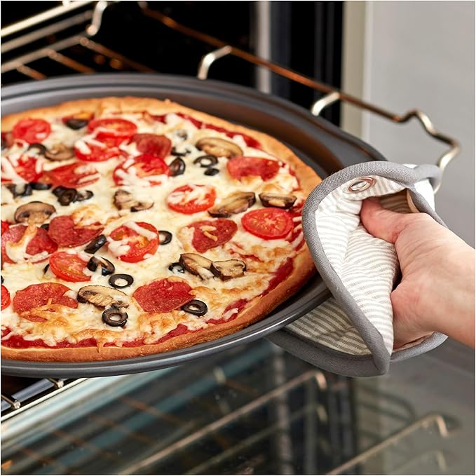 Wilton Gold Non-Stick 14 in Pizza Crisper, Warp-Resistant Bakeware, Made without PFAS, Packaging May Vary
