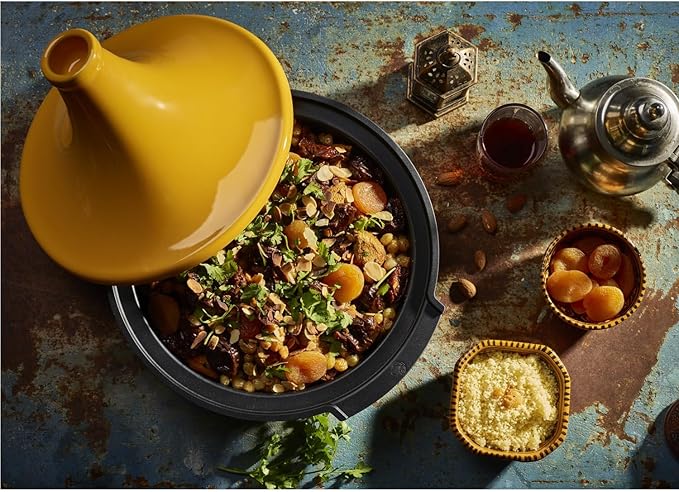 Atlas, Tagine All Heat Sources, Saffron Yellow, 30 cm - 11.75 in