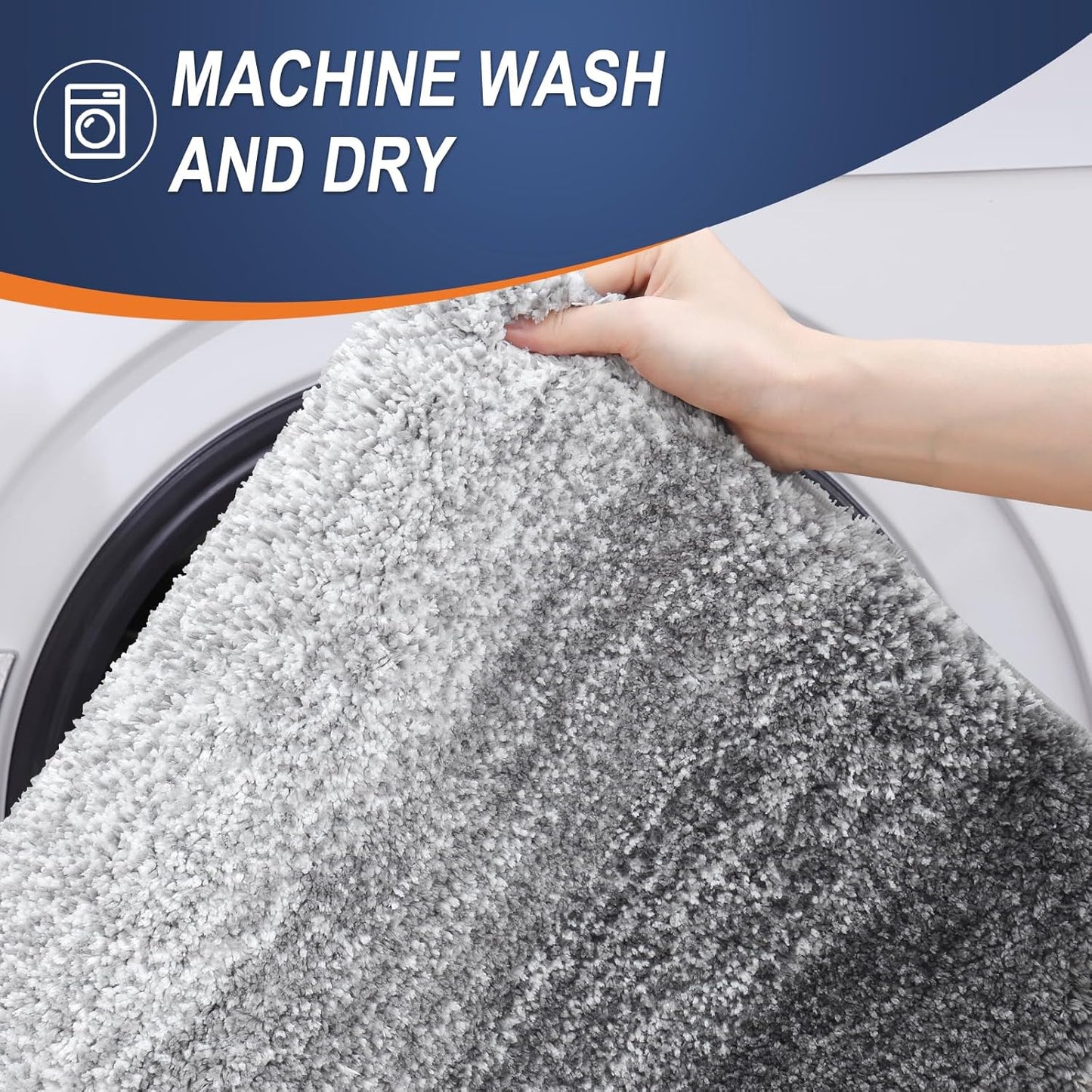 OLANLY Bathroom Runner Rugs 44x24, Extra Soft Absorbent Microfiber Bath Rugs, Rubber Backing, Quick Dry, Machine Washable Bath Mats for Bathroom Floor, Tub and Shower, Home Decor Accessories, Grey