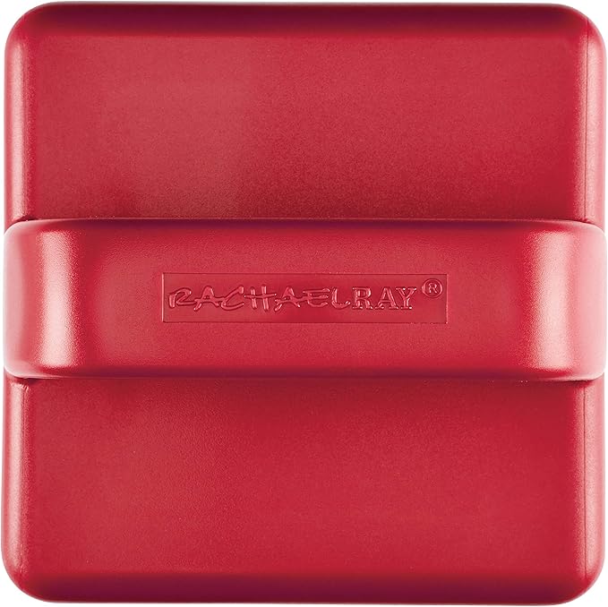 Rachael Ray Tools and Gadgets Stainless Steel Box Grater for Vegetables, Chocolate, Hard Cheeses, and more, Red(9.43 x 8.84 x 8.06 inches)