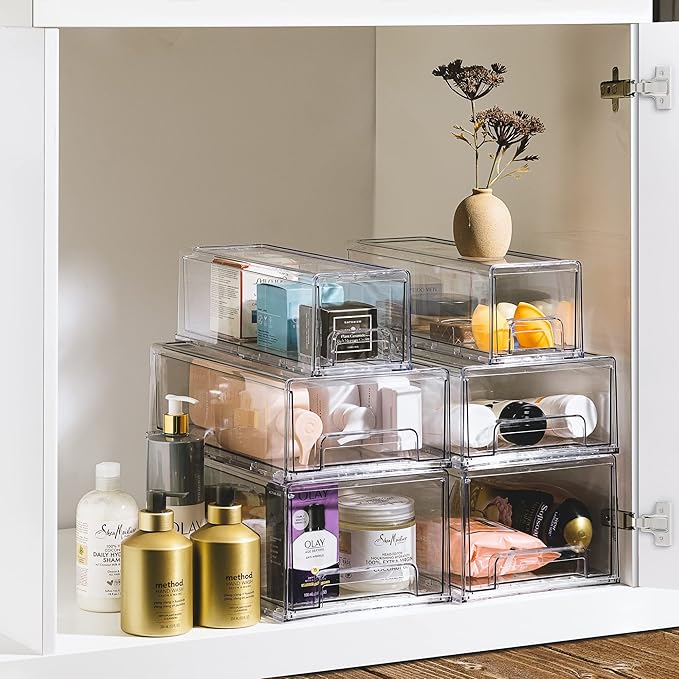 Sorbus Medium Clear Storage Drawers (2 Pack)