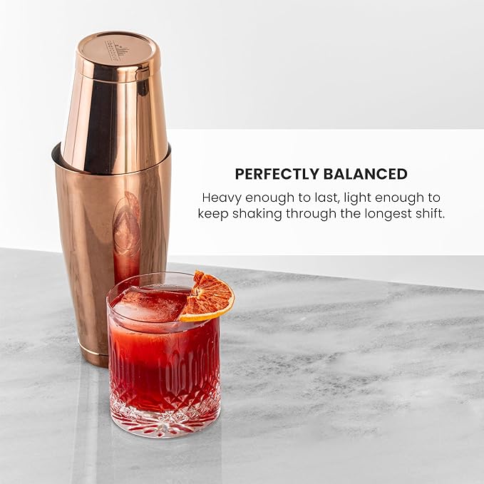 A Bar Above Professional Boston Shakers Set 18 oz Weighted Stainless Steel Cocktail Shaker Set for Bartenders, Premium 304 Steel Bar Shaker, Essential Bartending Tools for Mixing Drinks