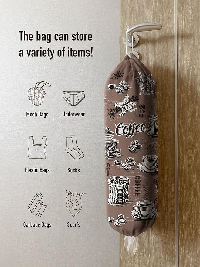 Hglian Grocery Plastic Bag Holder,Larger Plastic Bags Organizer Storage Keeper,Coffee Decor for Cafe Kitchen Coffee Corner