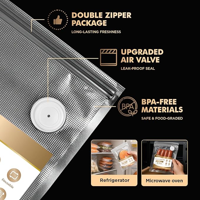 Compact Vacuum Sealer for Food: Powerful Compact Vacuum Sealer Machine with 30 PCS Vacuum Seal Bags, Cordless Food Storage Sealing Machine Portable for Chef, Home, Travel, Camping, Sous Vide
