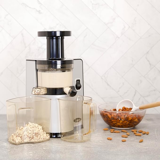 Omega Juicer Cold Press Vertical 43 RPM Slow Masticating Compact Juice Extractor for Fruits and Vegetables Quiet Operation with 3 Stage Auger Automatic Pulp Ejection and No-Drip Tap, 150-Watts, Silver