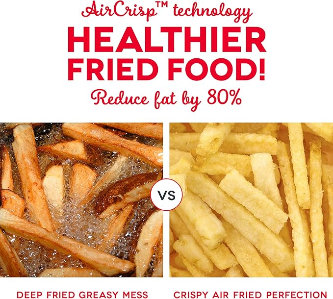 Dash Compact Air Fryer - Healthy Cooking with Auto Shut-Off Feature, Adjustable Temperature Control & Nonstick Fry Basket - Has AirCrisp® Technology - 2 Quart - Cool Grey