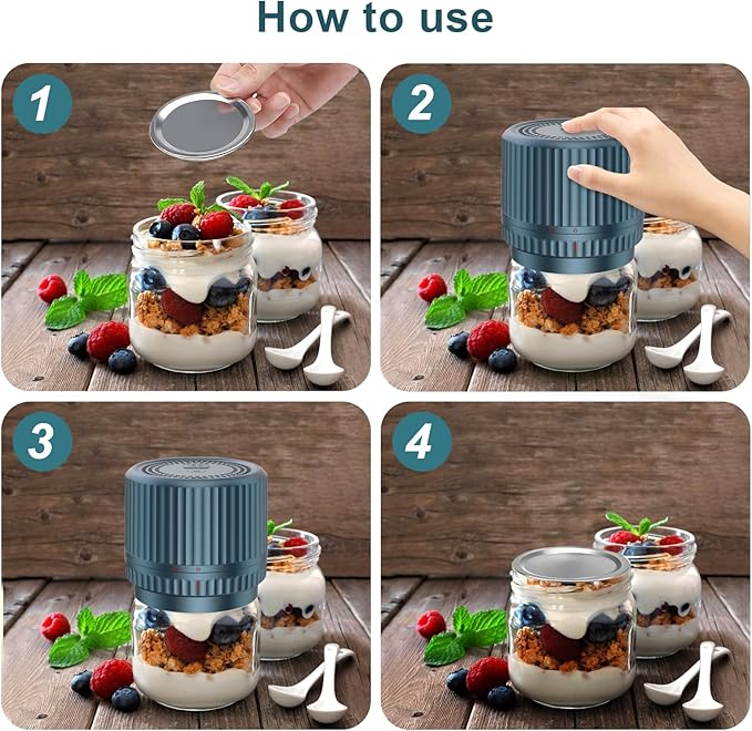 M12 Auto Stop Electric Mason Jar Vacuum Sealer - 2026 Upgrade Smart Jar Vacuum Sealer for Mason Jars with Wide and Regular 2500mAh Battery Portable Mason Jar Sealer Machine Kit