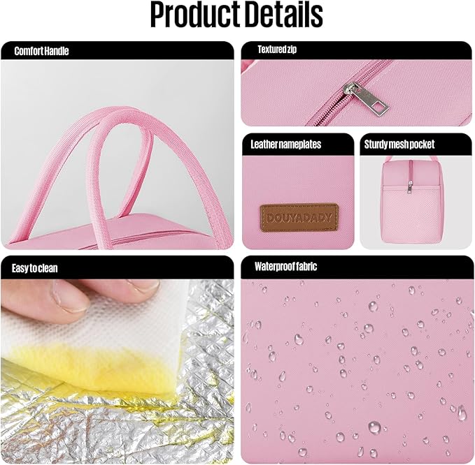 douyadady Lunch Bag Women/Men Lunch Box Women/Men (pink)