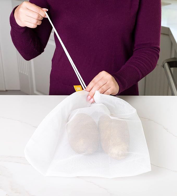 Joie Reusable Produce Bags 5pc Set, Sustainable, Nylon, Mesh, Machine Washable, Eco-Friendly, 5.5 x 6 inches