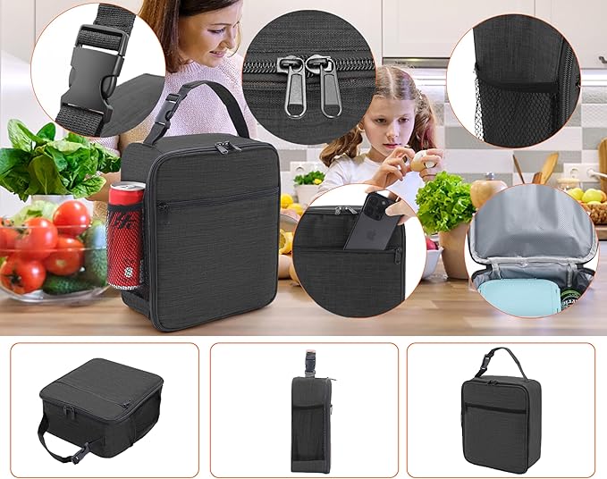 ZM-YOUTOO Lunch Box for Men - Reusable Lunch Bag Men Adult Women- Insulated Small LunchBox (Depth Gray)