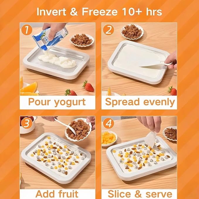 Ice Cream Roll Maker Rolled Ice Cream Machine, Sweet Spot Pan, Instant Cold Plate, Ideal for Making Rolled Ice Cream Soft Serve Slushies Frozen Yogurt Sorbet and Gelato (Vibrant Yellow)