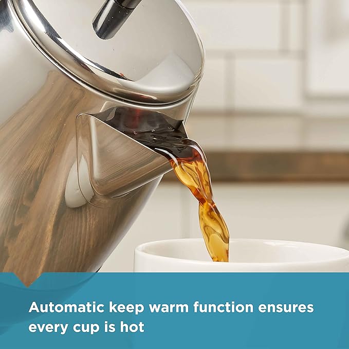 Farberware Electric Coffee Percolator,FCP240,Stainless Steel Basket,Automatic Keep Warm,No-Drip Spout,4 Cup,Black/Silver,(Pack of 6)