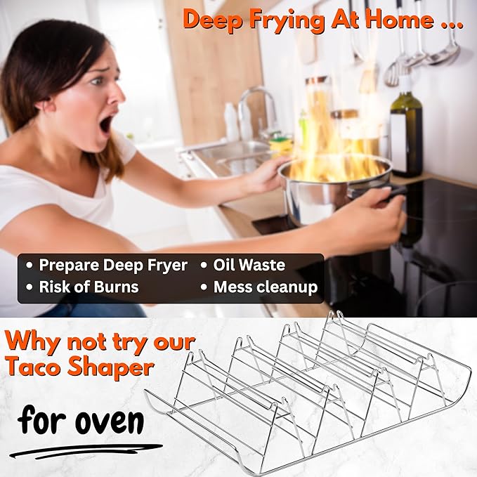 Taco Shell Mold for Baking (set of 2) + Dual Taco Holder (set of 2)