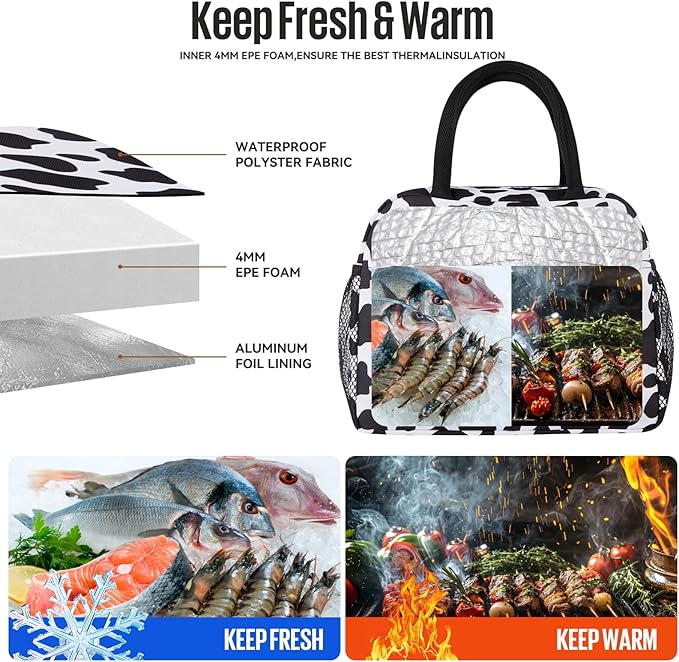 douyadady Lunch Bag Women/Men Lunch Box Women/Men (cow)