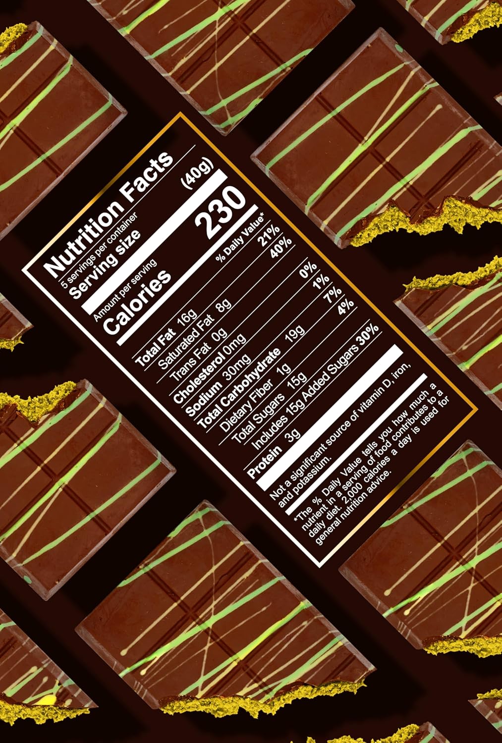 Royale Chocolatier Large Dubai Chocolate Bar (200 gr)|Grade-A Pistachio and Knafeh | Gooey Filling | Coverture Cocoa Butter | White Chocolate Drizzle | No Preservatives or Artificial Coloring