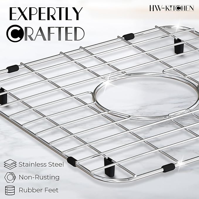 26" x 14" Sink Protector for Kitchen Sink - Stainless Steel Kitchen Sink Rack for Bottom for Sink - Sink Mat - Sink Drying Rack - Kitchen sink protector - Farm Sink Rack for Bottom of Sink