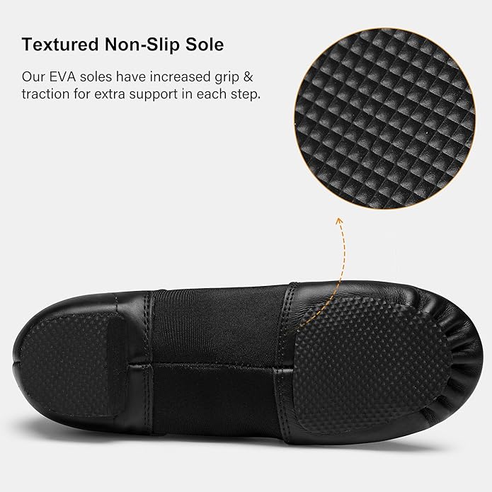 Stelle Jazz Shoes for Women Men Leather Upper Slip-on Dance Shoes Unisex